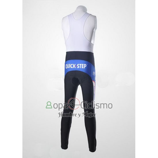 Quick Step Floor Ropa Ciclismo Culotte Largo 2011 Mangas Largas Blanco y Azur